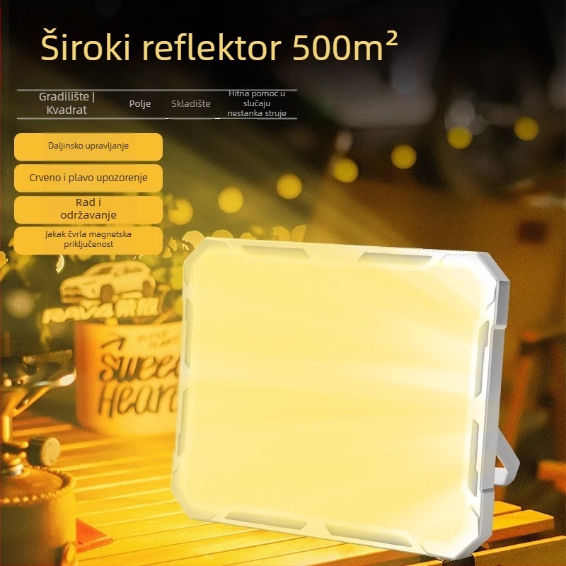 LED radno svjetlo s magnetskom bazom, punjivo, visoke svjetline, za gradilišta i kampiranje