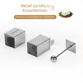 Forma za tofu od nehrđajućeg čelika s nožem, pravilan mnogokutni oblik, alat za oblikovanje kolača, 112 g
