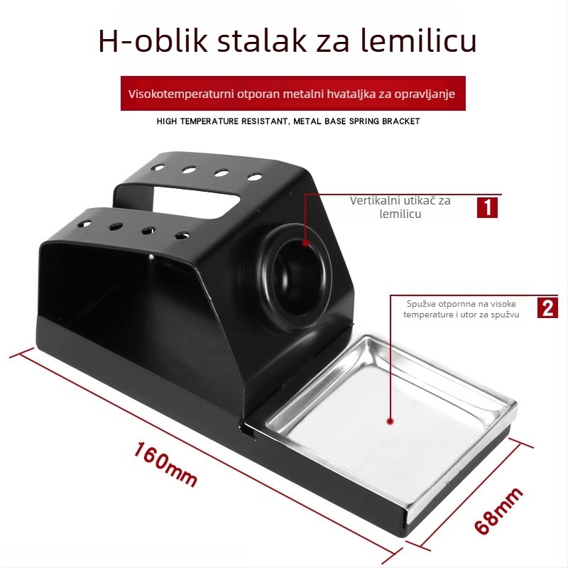 936 Držač za lemilo – aluminijski nosač s dizajnom otpornim na padove i špongom za čišćenje visokih temperatura (YG TOOLS)