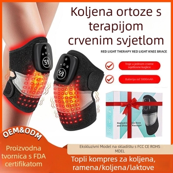 Štitnici za koljena s grijanim crvenim svjetlom i masažom, 45–65°C, 7,5 W, DC5V/2A, bežični
