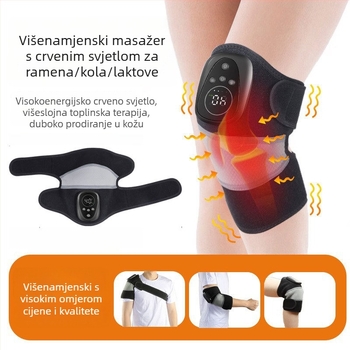 Štitnici za koljena s grijanim crvenim svjetlom i masažom, 45–65°C, 7,5 W, DC5V/2A, bežični