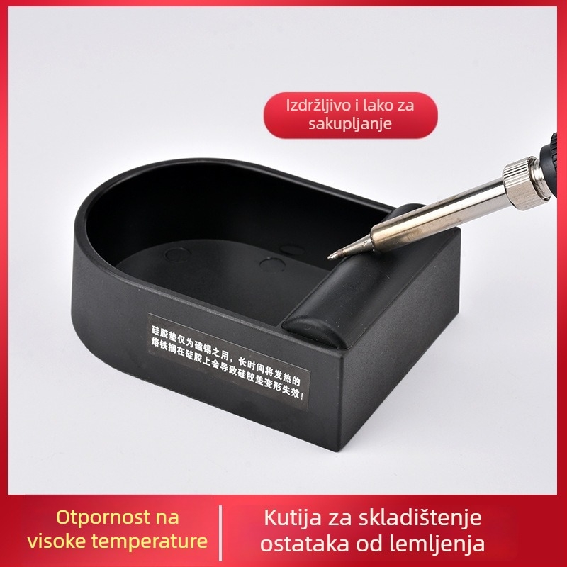 New litai Soldering Iron Tin Slag Box Cleaner in Wood Box – High-Temperature Tin Slag Cleaner for Welding Maintenance