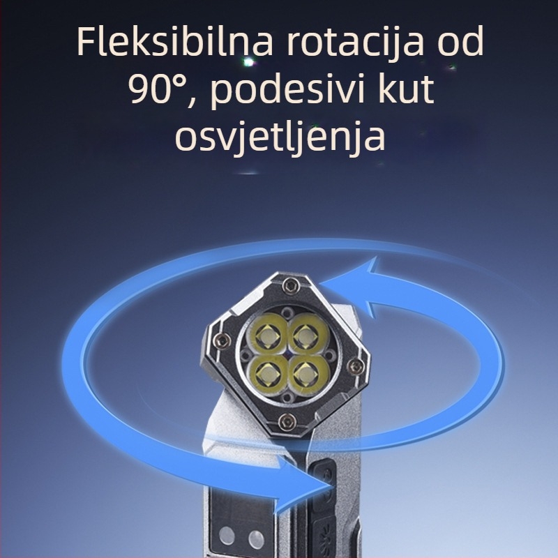 Mini LED svjetiljka, punjiva, ručni pogon, 1800 mAh, 10 W, domet 50–100 m