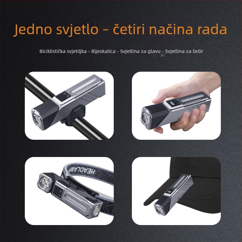 Mini LED svjetiljka, punjiva, ručni pogon, 1800 mAh, 10 W, domet 50–100 m