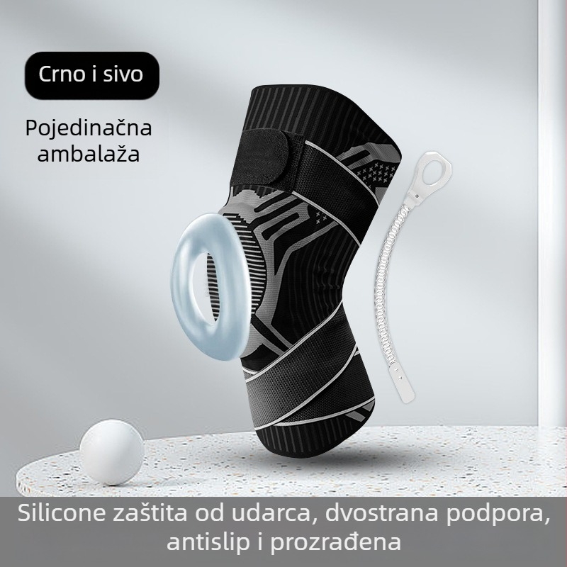 Koljeno štitnik s pokrovom patelle, najlon-spandeks-lateks-svil, 100–150 g, za trčanje, vožnju, penjanje i košarku