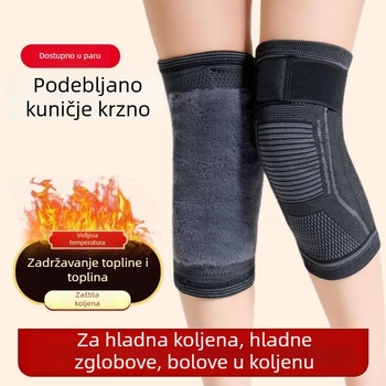 Zimske štitnike za koljena s umjetnom kunićnom krznom i flis podstavom, debele trake za zaštitu od hladnoće