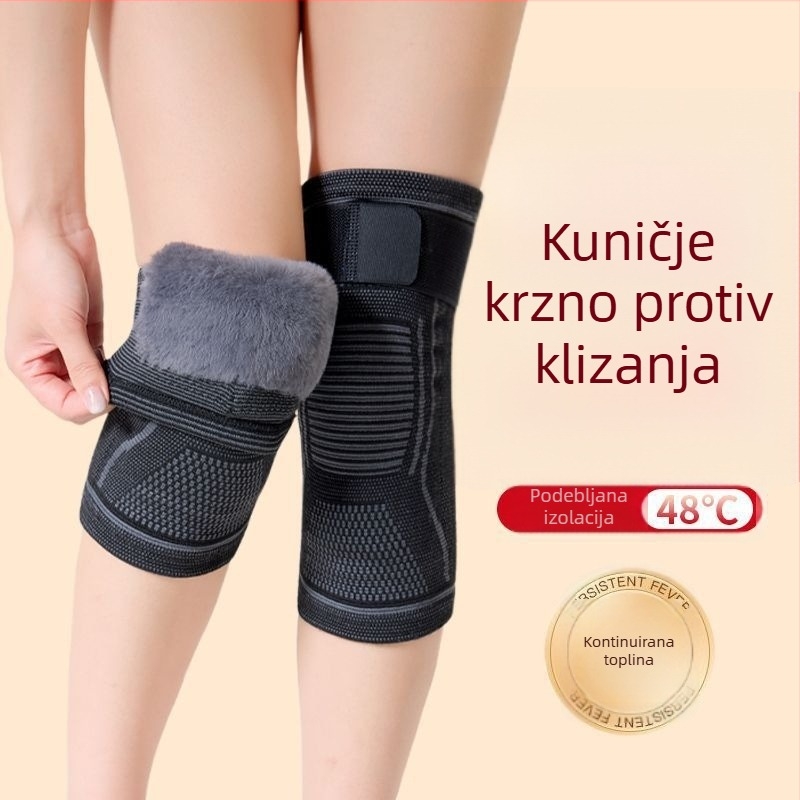 Zimske štitnike za koljena s umjetnom kunićnom krznom i flis podstavom, debele trake za zaštitu od hladnoće