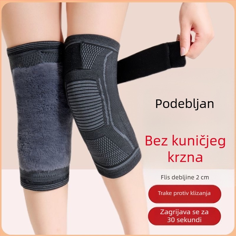 Zimske štitnike za koljena s umjetnom kunićnom krznom i flis podstavom, debele trake za zaštitu od hladnoće