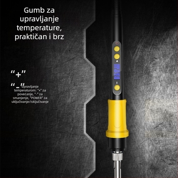Deli lemilica s digitalnim zaslonom, regulacijom temperature, 90W, 200–500°C, oštar vrh