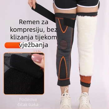 Debeli i produženi vuneni štitnici za koljena s remenima, protuklizni, topli za jesen i zimu