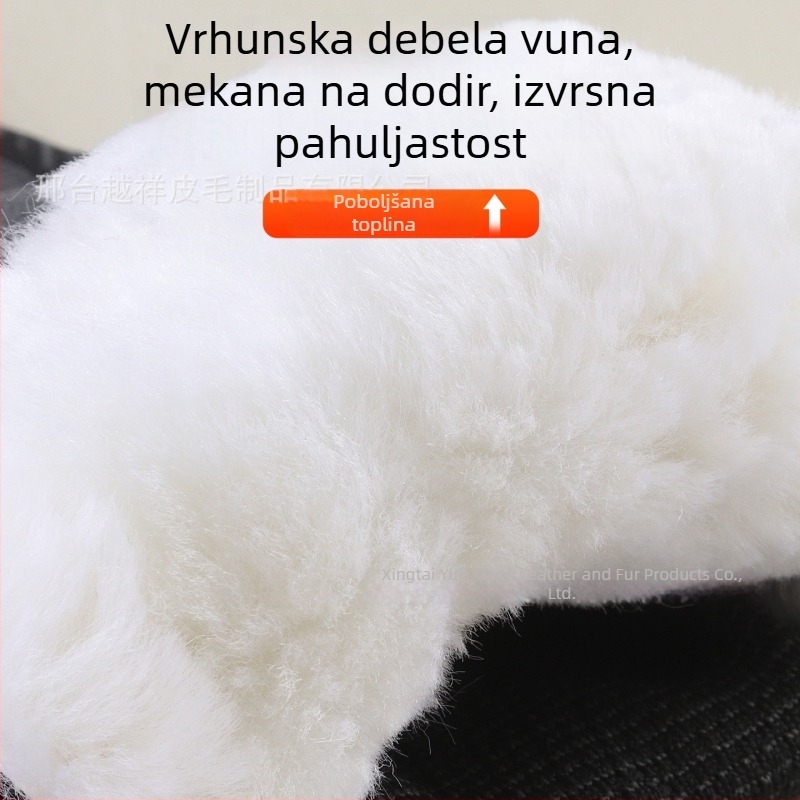 Debeli i produženi vuneni štitnici za koljena s remenima, protuklizni, topli za jesen i zimu