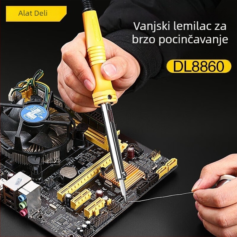 Lemilo s konstantnom temperaturom i vanjskim zagrijavanjem za popravak elektronike i ručno lemljenje mobitela (Brend: Deli; Vrsta: lemilo s konstantnom temperaturom; Zagrijavanje: vanjsko; Primjena: popravak elektronike, mobilnih telefona)