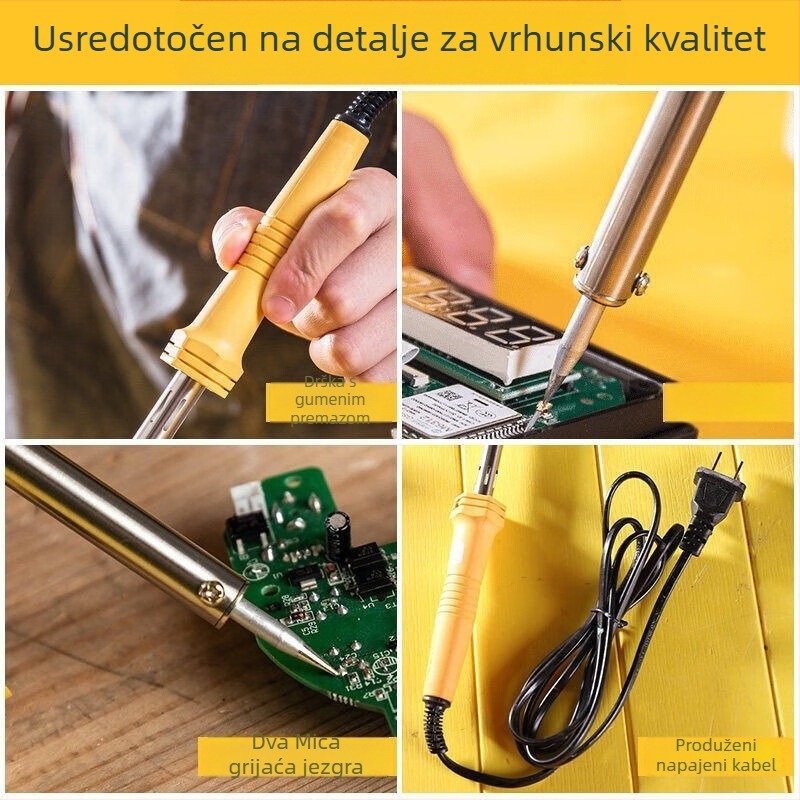 Lemilo s konstantnom temperaturom i vanjskim zagrijavanjem za popravak elektronike i ručno lemljenje mobitela (Brend: Deli; Vrsta: lemilo s konstantnom temperaturom; Zagrijavanje: vanjsko; Primjena: popravak elektronike, mobilnih telefona)