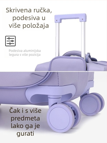 DTA izuzetno lagan najlonski kabinski kofer sa zatvaračem, vodootporan i odjeljak za mokro/suho, univerzalni kotači, lokot
