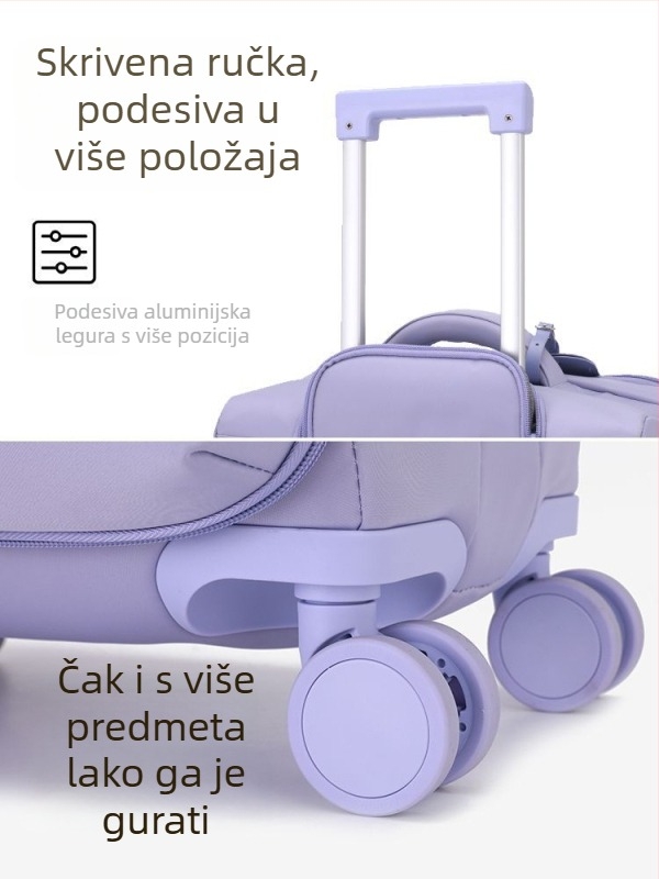 DTA izuzetno lagan najlonski kabinski kofer sa zatvaračem, vodootporan i odjeljak za mokro/suho, univerzalni kotači, lokot