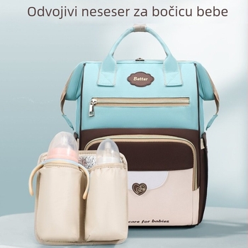 Torba za mamu i bebu za putovanja s termičkom izolacijom, Oxford materijal, remeni s zračnim jastukom, ljeto 2025