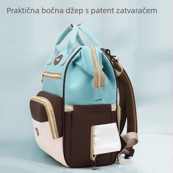 Torba za mamu i bebu za putovanja s termičkom izolacijom, Oxford materijal, remeni s zračnim jastukom, ljeto 2025
