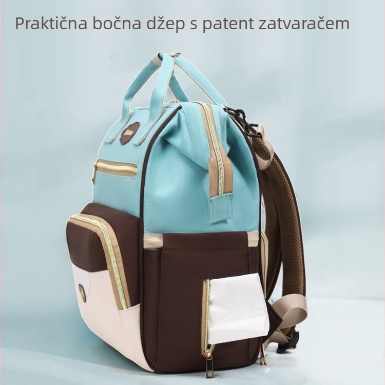 Torba za mamu i bebu za putovanja s termičkom izolacijom, Oxford materijal, remeni s zračnim jastukom, ljeto 2025