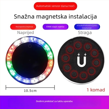 LED stražnje svjetlo za vozila • Solarna energija • Magnetni nosač • ABS kućište • Kompatibilno s kamionom, automobilom, triciklom i tramvajem