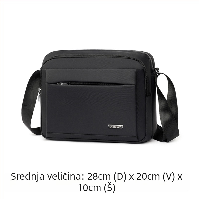 Muška crossbody torba s višestrukim pretincima, velika kapaciteta, gradski stil, Oxford tkanina