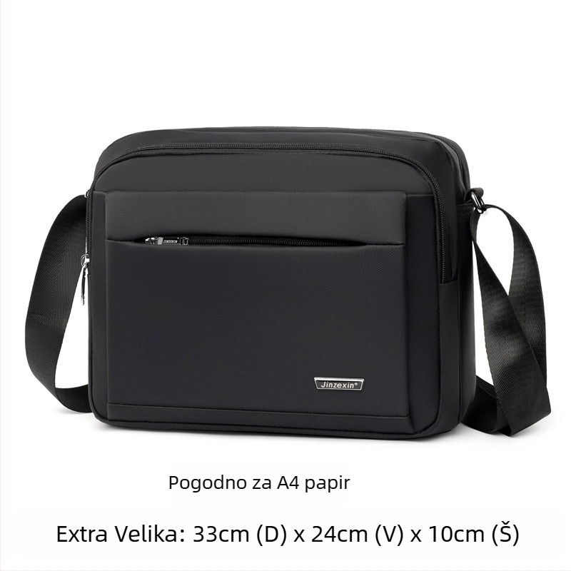 Muška crossbody torba s višestrukim pretincima, velika kapaciteta, gradski stil, Oxford tkanina