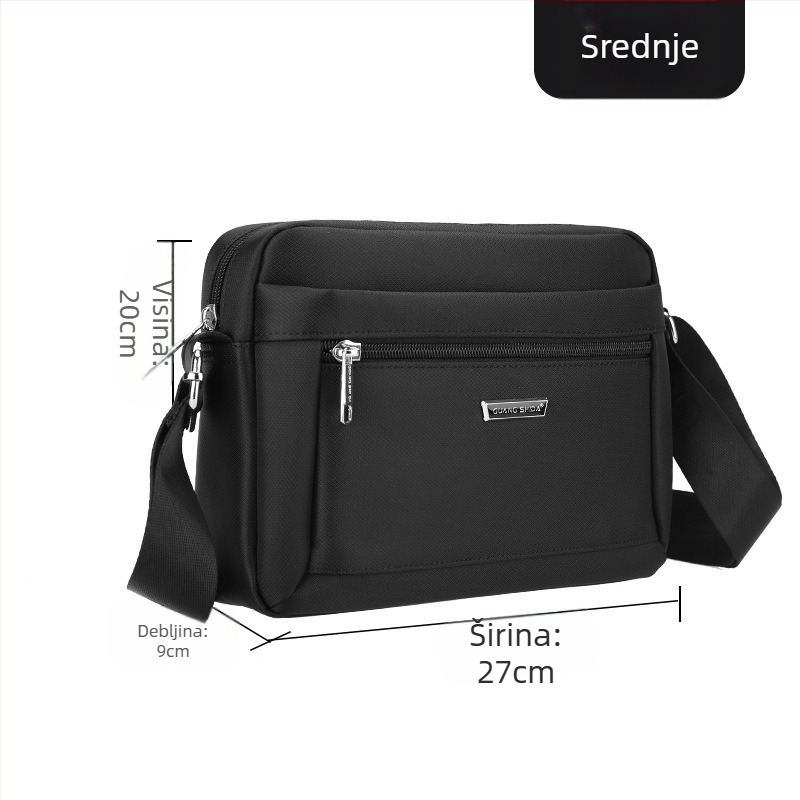 Muška crossbody torba s višestrukim pretincima, velika kapaciteta, gradski stil, Oxford tkanina