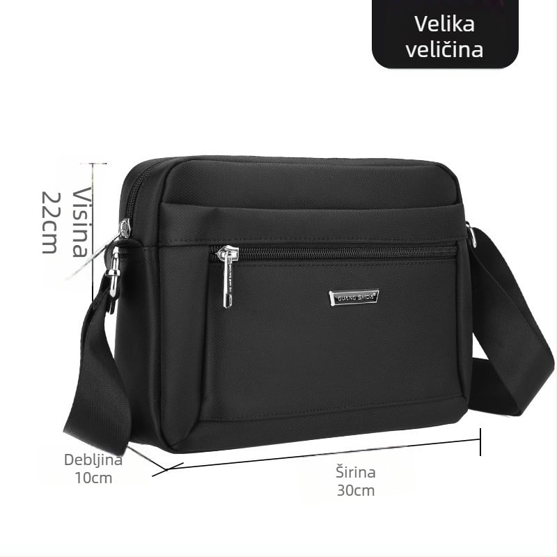 Muška crossbody torba s višestrukim pretincima, velika kapaciteta, gradski stil, Oxford tkanina
