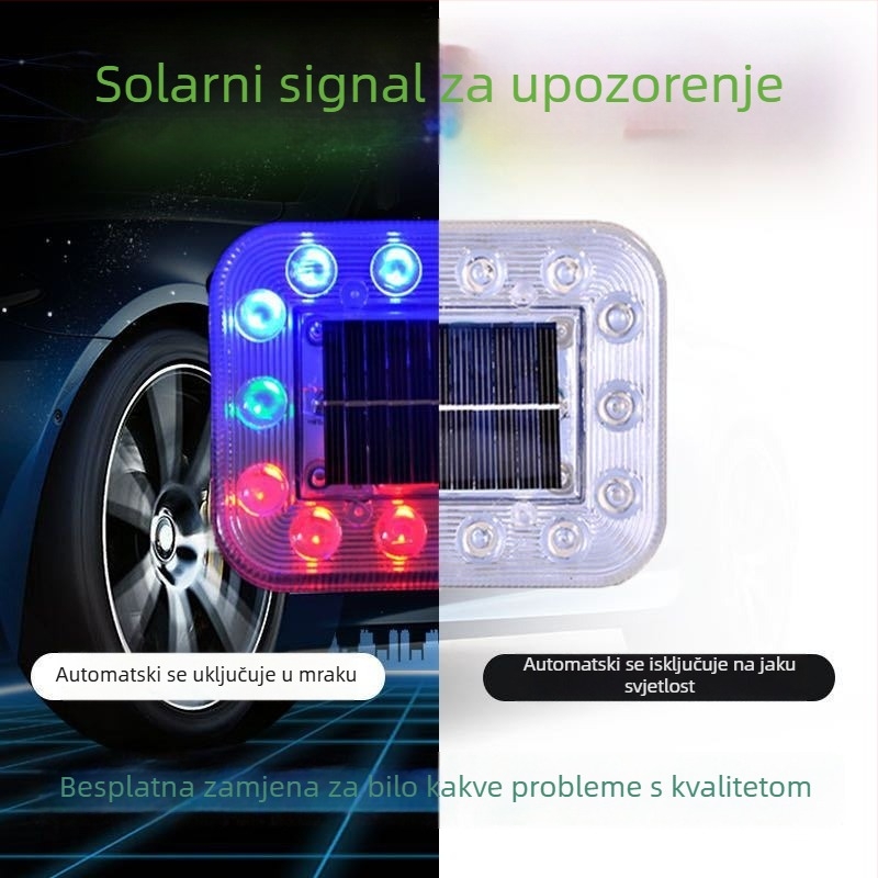 Solarna upozoravajuća svjetiljka za automobile i kamione – snažan magnetski nosač, vodootporna, ultra jasni strob i indikator širine