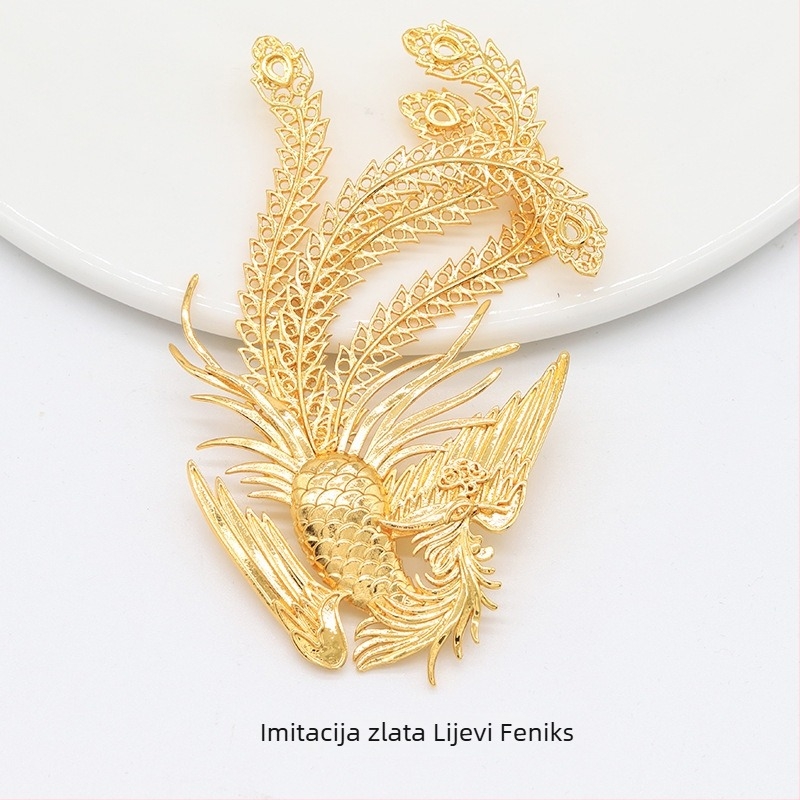 DIY bakrena Phoenix ukosnica za kosu – vintage stil, elektroplatirano