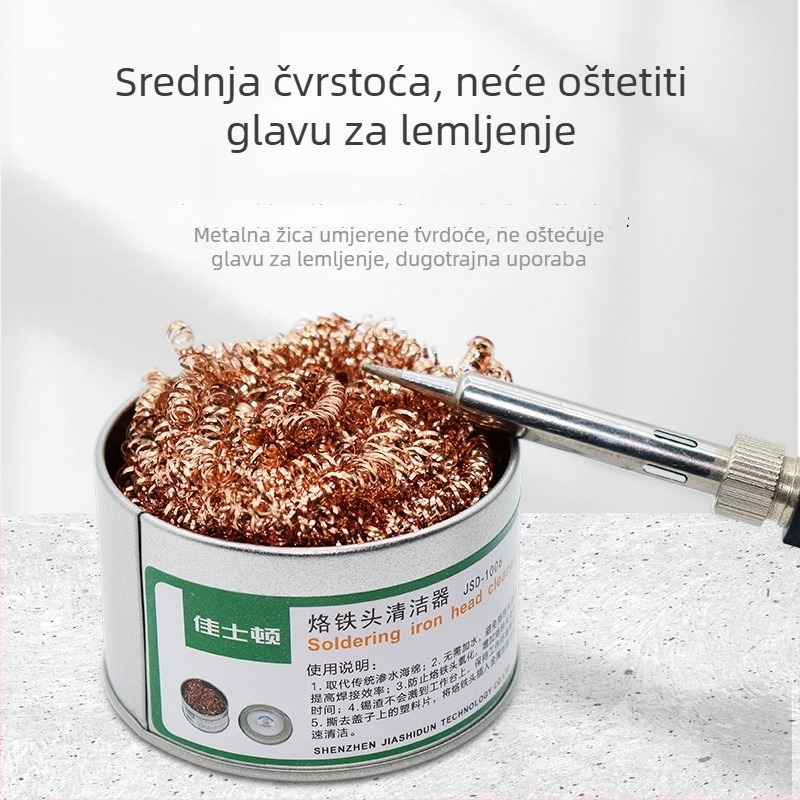 Carlston Čistač vrha lemilice – alat za čišćenje vrha lemilice s žičanom kuglom, mrežicom za uklanjanje cinka, bakrenom kuglom i držačem za usisavanje. Serija: Alat za čišćenje vrha.