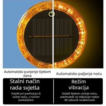 Kamionsko stražnje svjetlo sa solarnim napajanjem, zaštita od krađe, snažan magnet i upozoravajuće treptanje