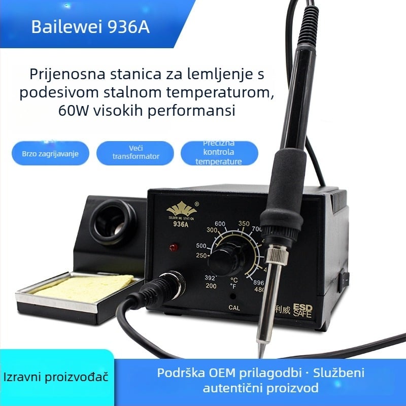 936A Stanica za lemljenje s konstantnom temperaturom – podešavanje temperature, industrijska klasa, 220V, 2,8 kg