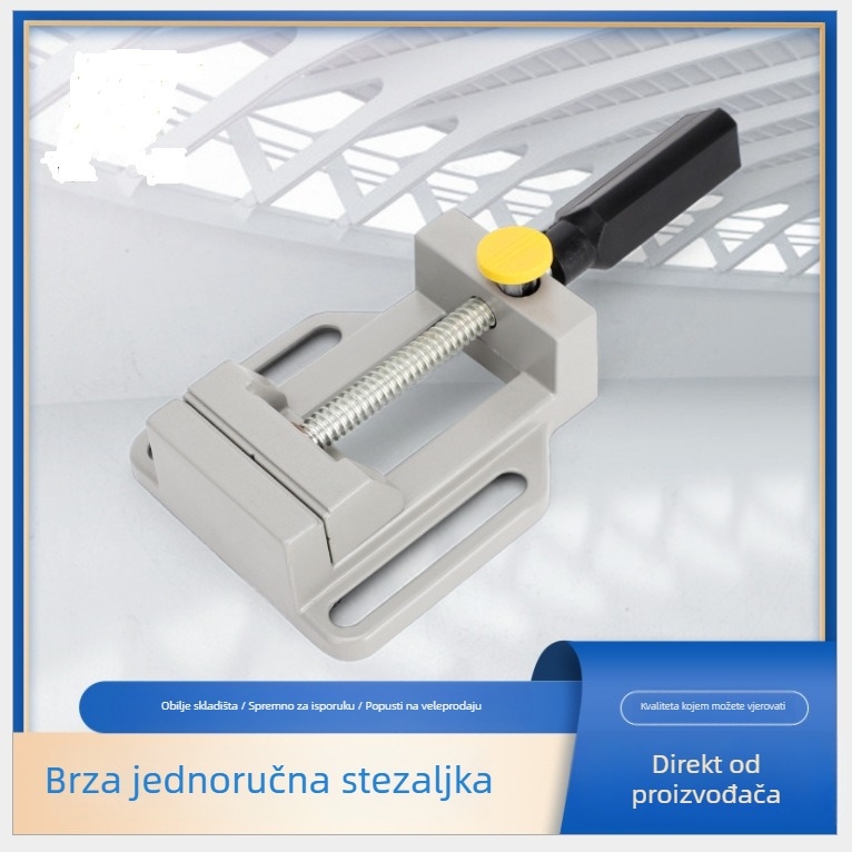 Klešta za pravi kut s ravnim čeljustima, jednoručni stolni steznik za obradu drveta i zavarivanje, aluminijska konstrukcija, otporno na eksplozije, kompaktan dizajn