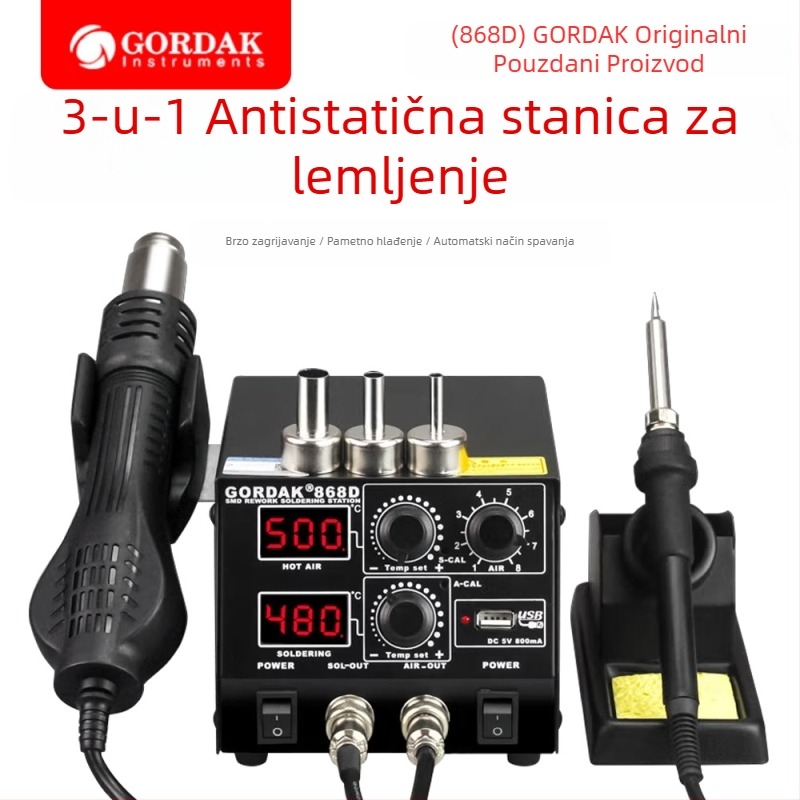 Gordak 868D stanica toplinskog zraka – zavarivanje elektronike, težina 2.92