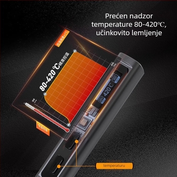 Prijenosna USB lemilica s litijskom baterijom, inteligentnim digitalnim zaslonom, 12V električno grijanje