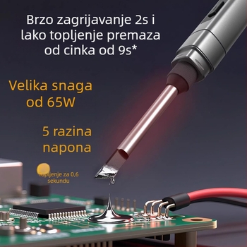 Prijenosna USB lemilica s litijskom baterijom, inteligentnim digitalnim zaslonom, 12V električno grijanje