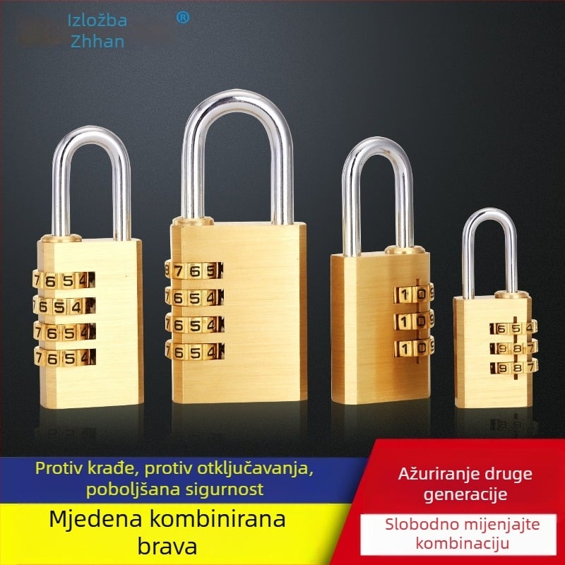 Mehanički mesingani katancar – Model 702, serija Exhibition culvert; za ormariće, prtljagu i vrata; debljina šipke 3/5/6 mm; razmak šipki 8.5/12/13/19 mm