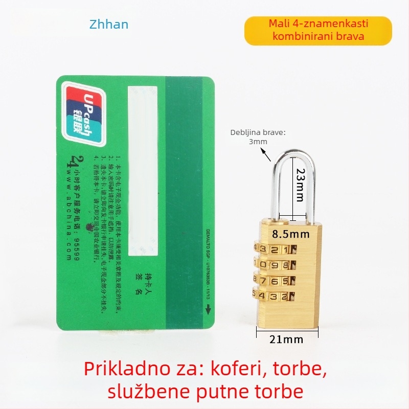 Mehanički mesingani katancar – Model 702, serija Exhibition culvert; za ormariće, prtljagu i vrata; debljina šipke 3/5/6 mm; razmak šipki 8.5/12/13/19 mm