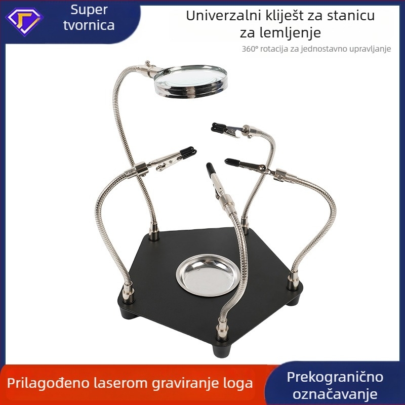 Pribor za lemilicu s klip-on povećalom za popravak PCB — model E2c07 TE806, Dr. Giant