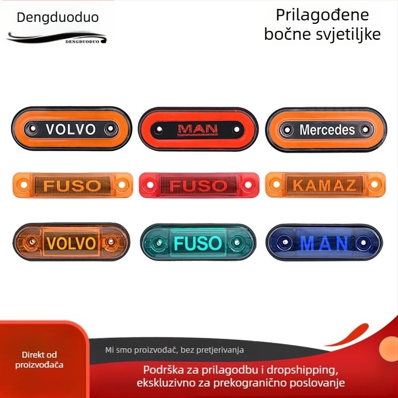 LED bočno svjetlo za kamione i kombije s prilagodbom logotipa, model Light guide edge light, 12V/24V, kompatibilno s kombijima i kamionima, prilagodba logotipa