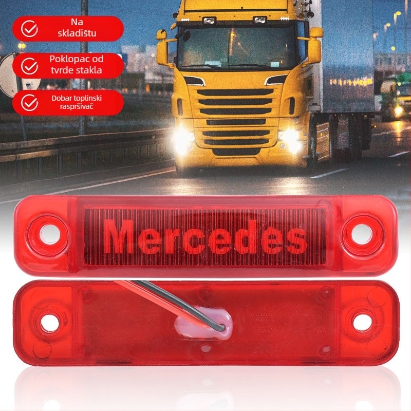 LED bočno svjetlo za kamione i kombije s prilagodbom logotipa, model Light guide edge light, 12V/24V, kompatibilno s kombijima i kamionima, prilagodba logotipa