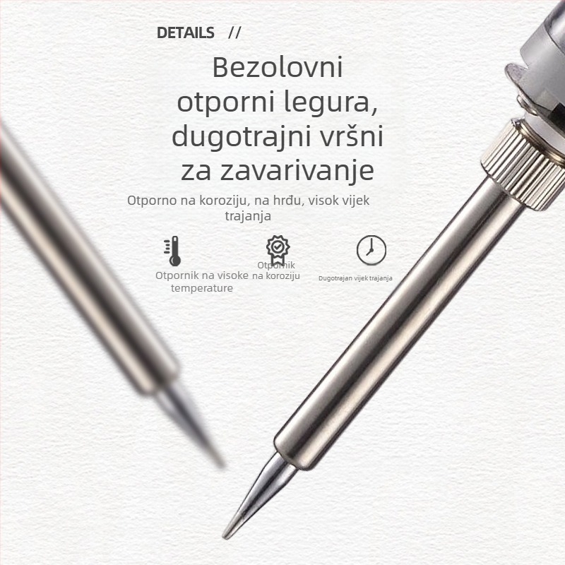 Industrijska lemilica s unutarnjim grijanjem, podesiva temperatura, 60W, 220V, plastična drška, uključuje vrh za lemjenje