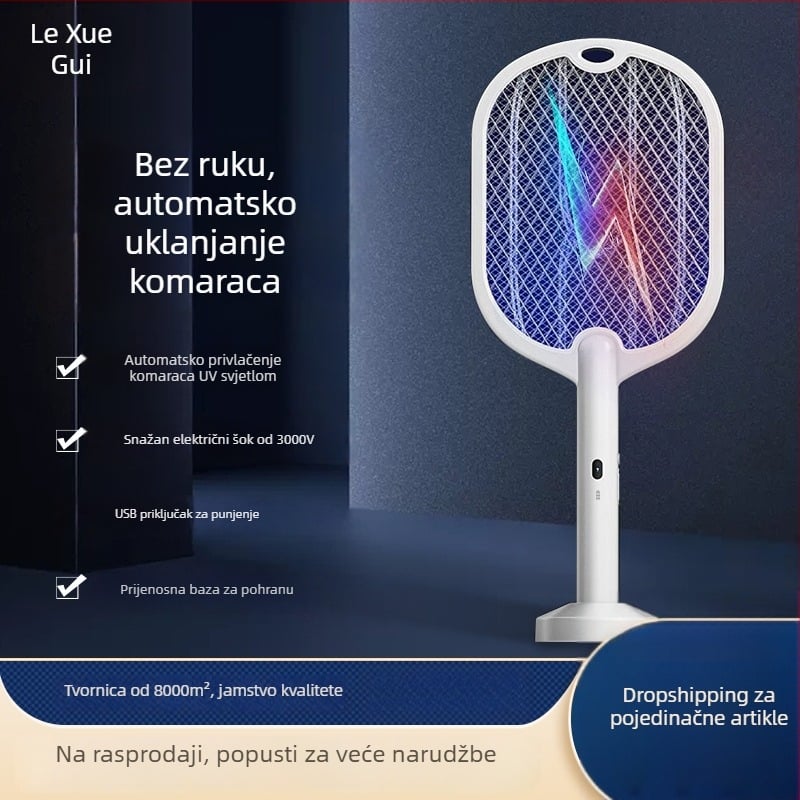 Lexueer dvodjelni električni uređaj za komarce i lampu zamku, dva u jednom, punjiv za kućnu upotrebu
