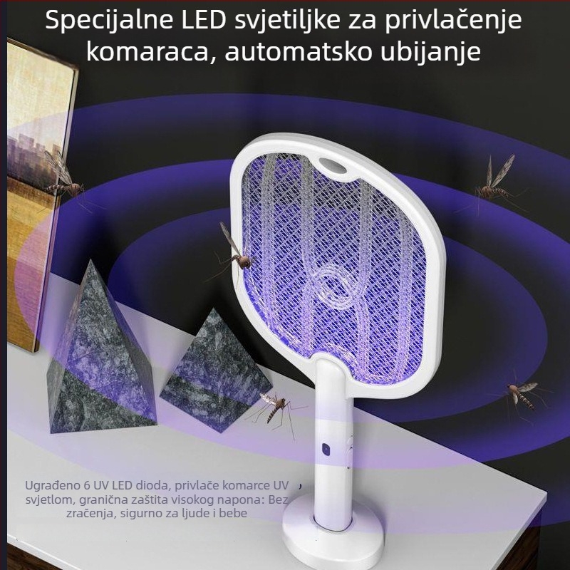 Lexueer dvodjelni električni uređaj za komarce i lampu zamku, dva u jednom, punjiv za kućnu upotrebu