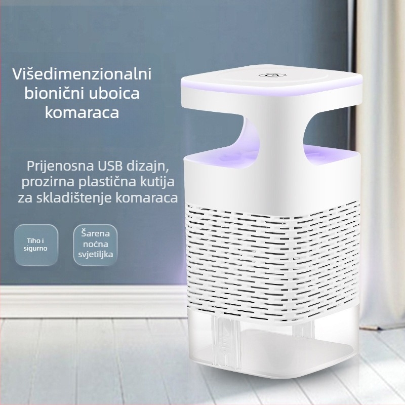 Fotokatalitična lampa za komarce s LED-om, nepomična, privlačenje svjetlom, kućište ABS
