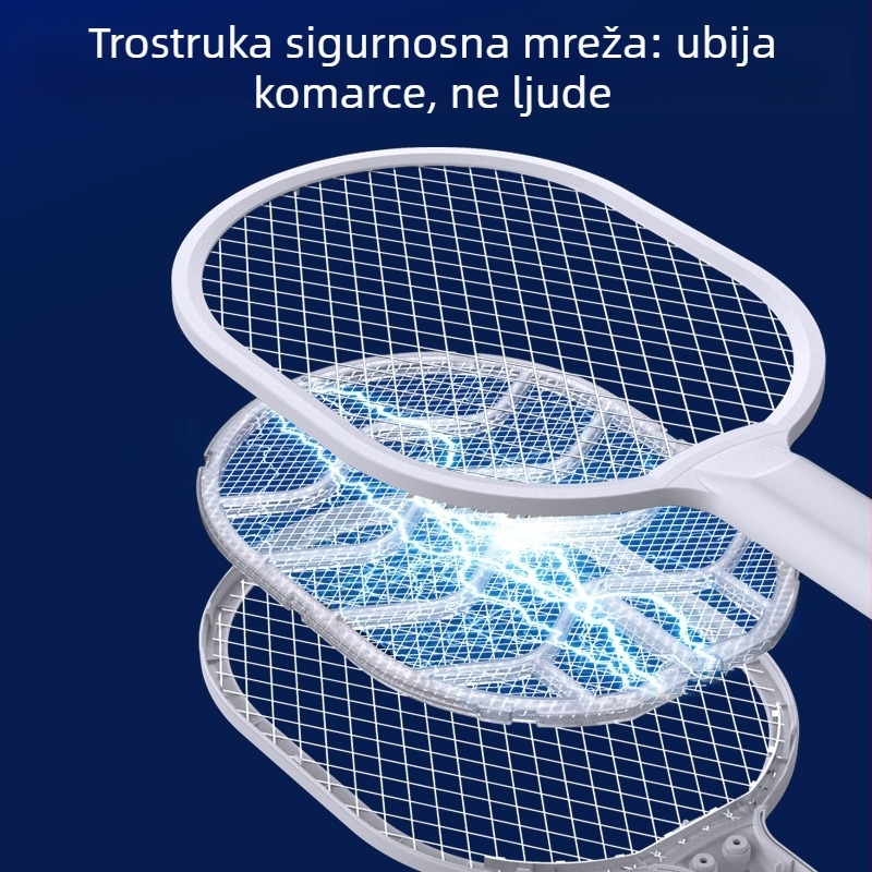 Električna mreža za komarce za kućnu upotrebu – USB punjenje, UV svjetlo mamac, električni šok za ubijanje, ugrađena baterija 1001–1600 mAh, pogodna za prostore od 61 m² i više