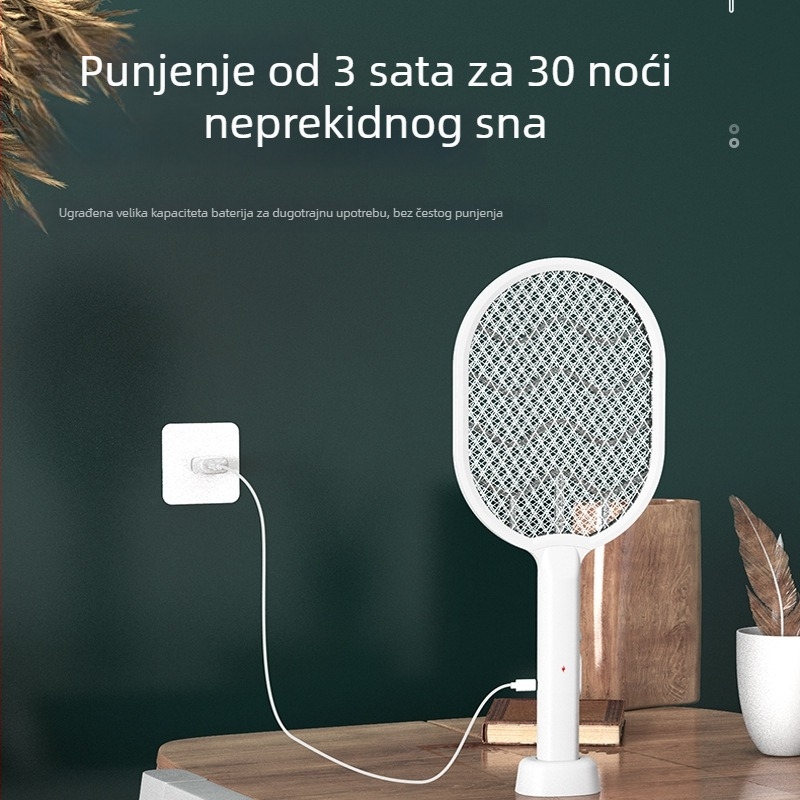 Električna mreža za komarce za kućnu upotrebu – USB punjenje, UV svjetlo mamac, električni šok za ubijanje, ugrađena baterija 1001–1600 mAh, pogodna za prostore od 61 m² i više
