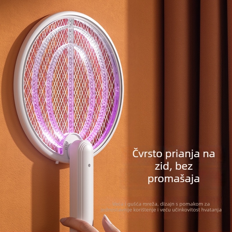 3-u-1 električni komarac ubijač: električni udarac, klopka i UV svjetlo, USB punjenje, sklopiv, ugrađena baterija 1001–1600 mAh, za 11–20 m²