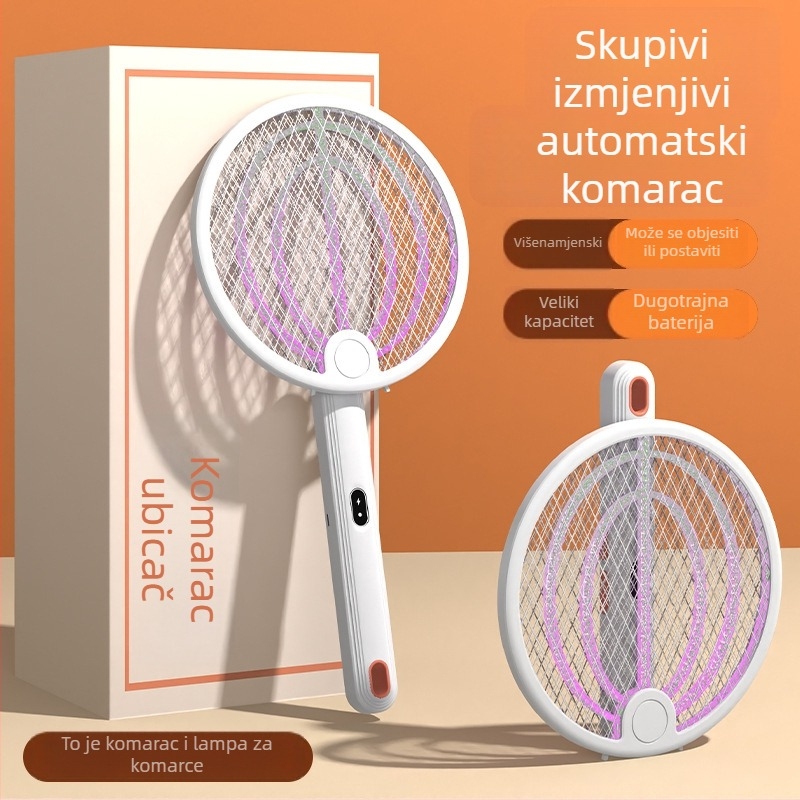 3-u-1 električni komarac ubijač: električni udarac, klopka i UV svjetlo, USB punjenje, sklopiv, ugrađena baterija 1001–1600 mAh, za 11–20 m²