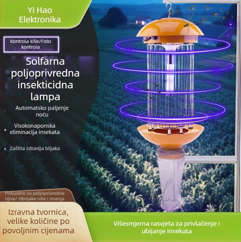 Vanjska LED lampa za uništavanje insekata u poljoprivredi, model Yh003, 220V, 50W, UV 365 nm